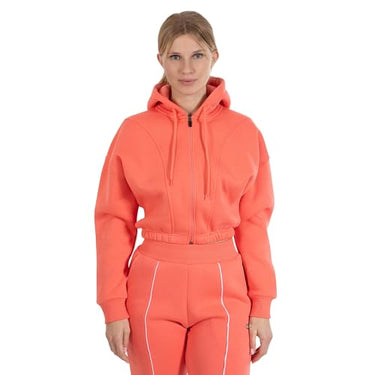 SMILODOX Crop Zip Hoodie Damen Elma, Oversize Fit Kapuzen Zip Pullover mit Ton-in-Ton Reißverschluss, Langarm Sweatshirt, Bequem und Vielseitig Kombinierbar, Optimal für Sport, Streetstyle und Alltag im Sale